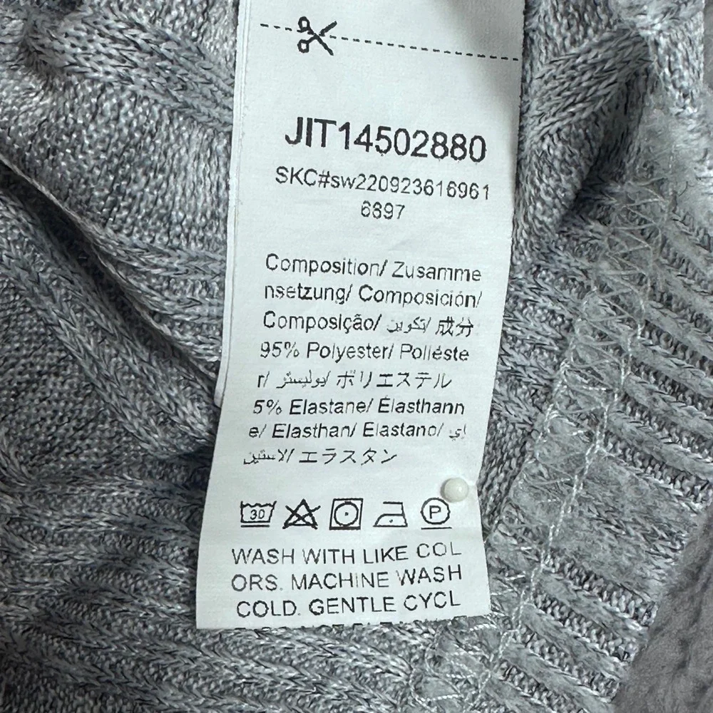 SHEIN Ribbed Knit Crop Top Womens Size M Gray Bell Sleeve Scoop Neck sw220923616